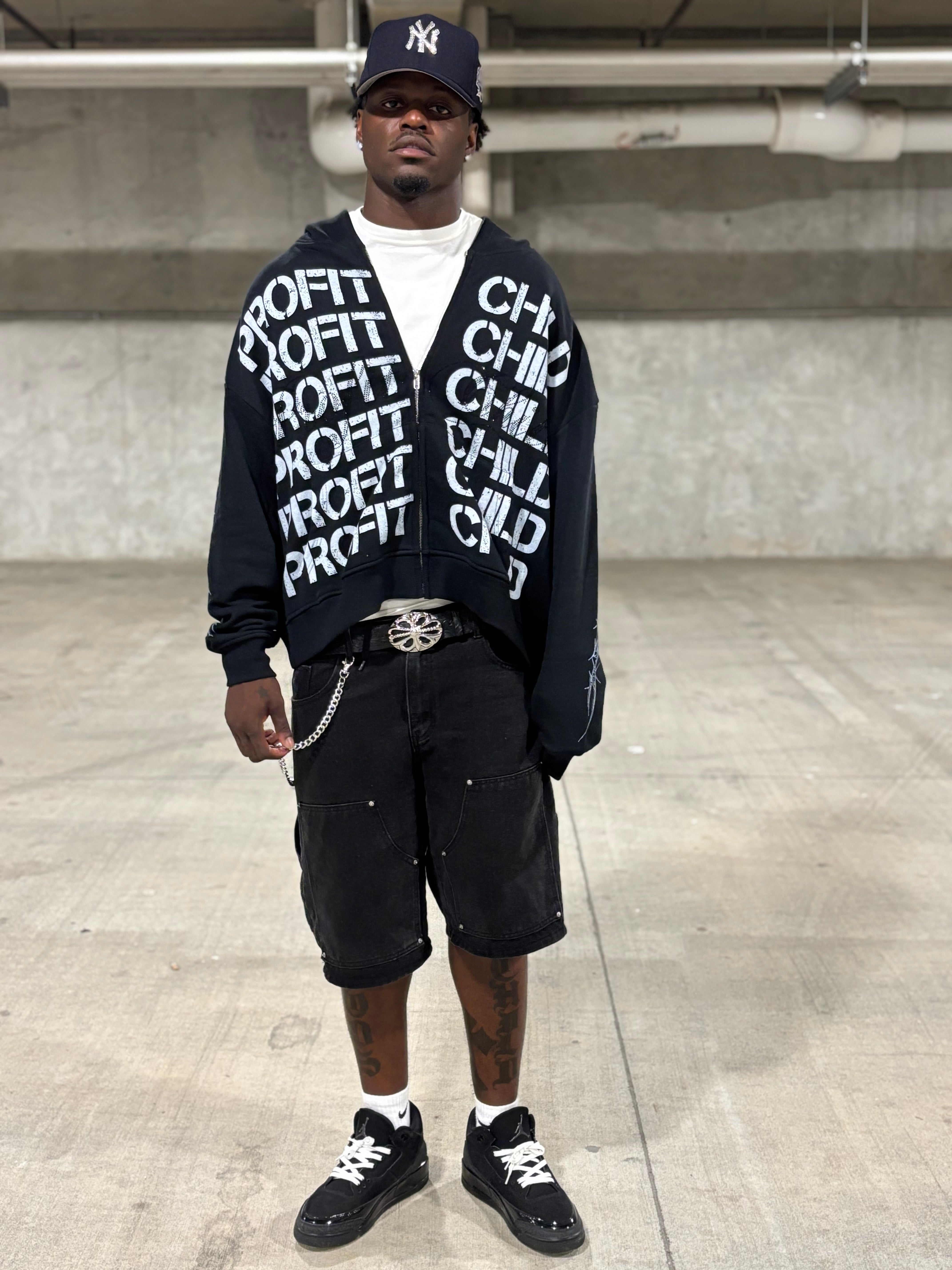 X6 ZIP UP HOODIE BLACK