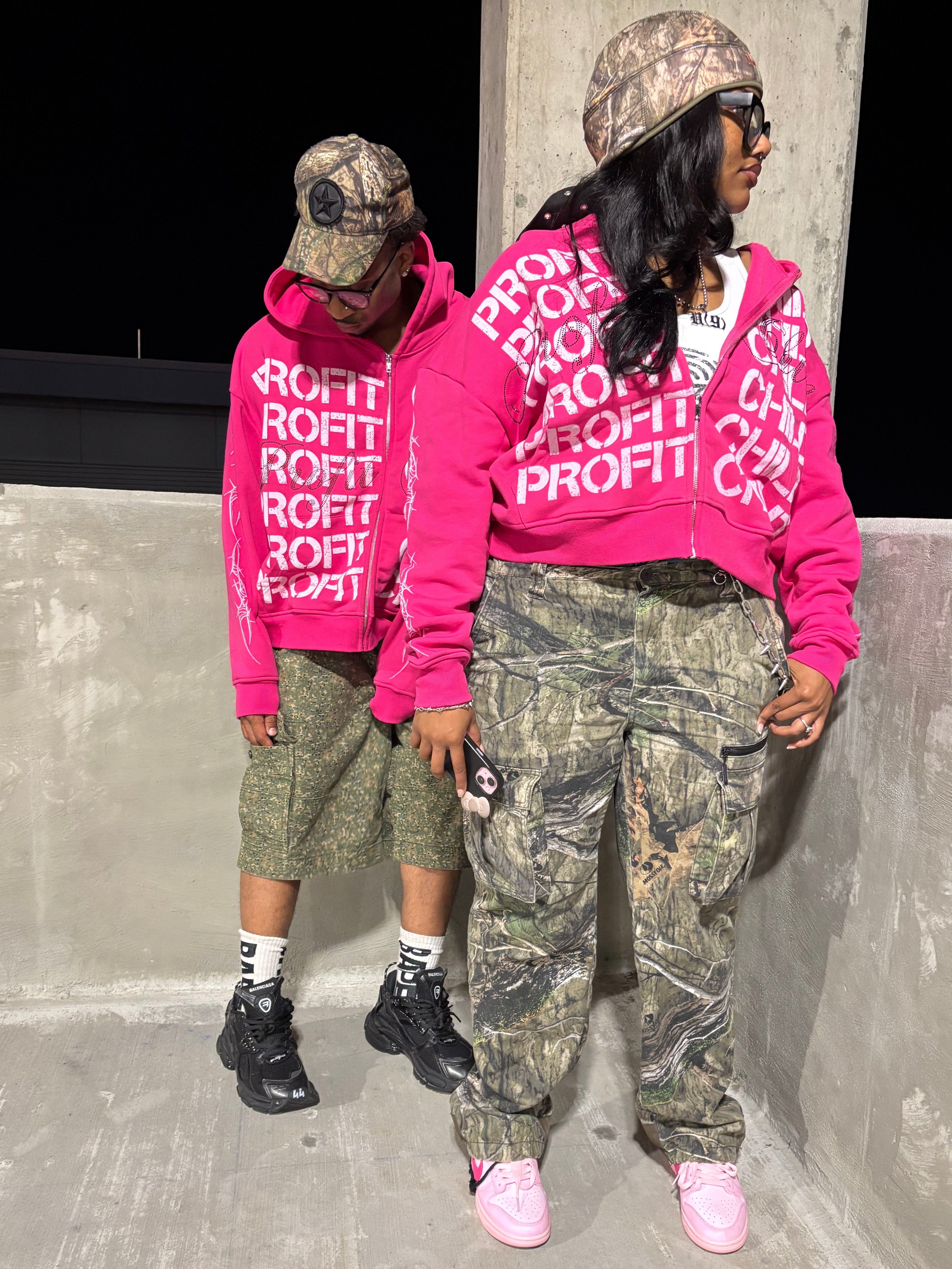 X6 ZIP UP HOODIE PINK